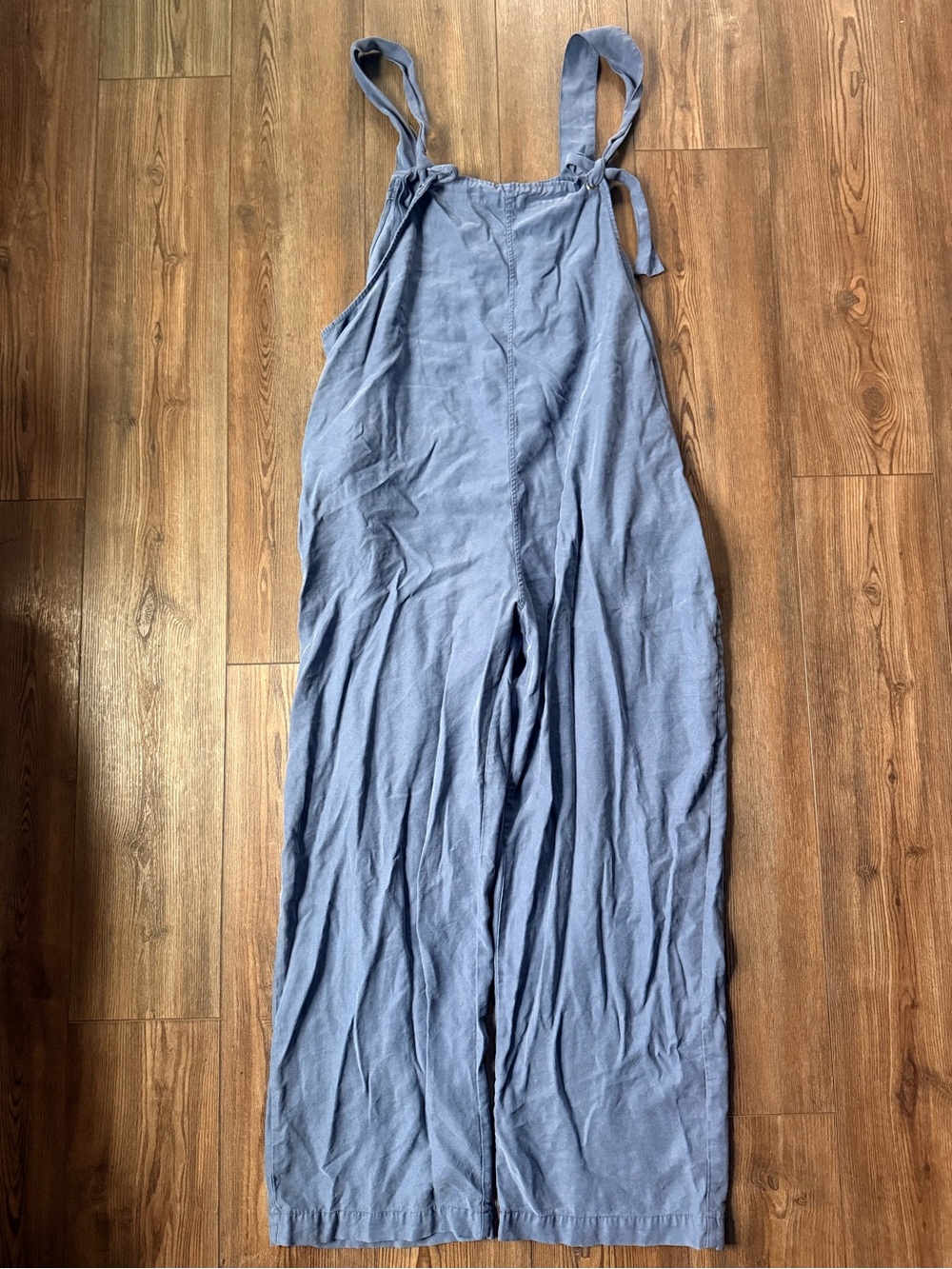 Forever 21 Dusty Blue Wide-Leg Tie-Strap Jumpsuit
